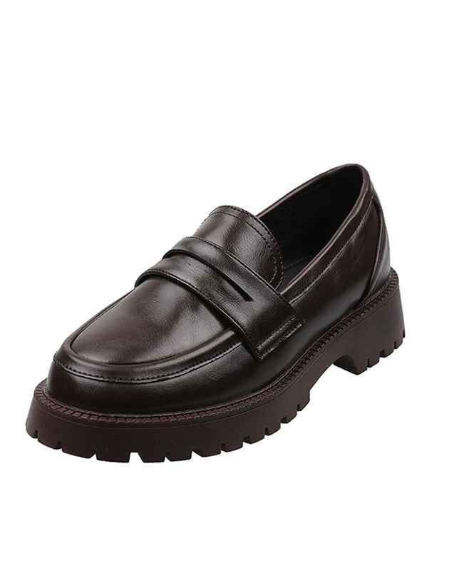 Women Loafer Leather Flats PU Non-slip Loafer