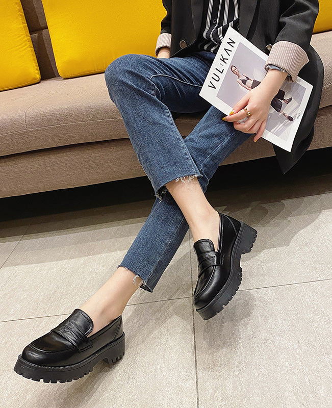 Women Loafer Leather Flats PU Non-slip Loafer