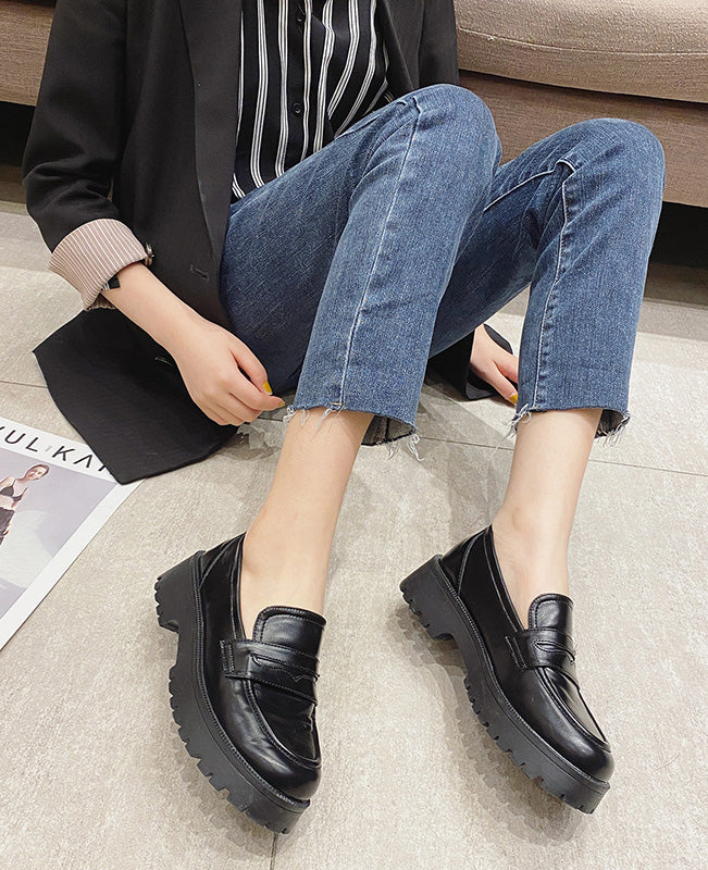 Women Loafer Leather Flats PU Non-slip Loafer
