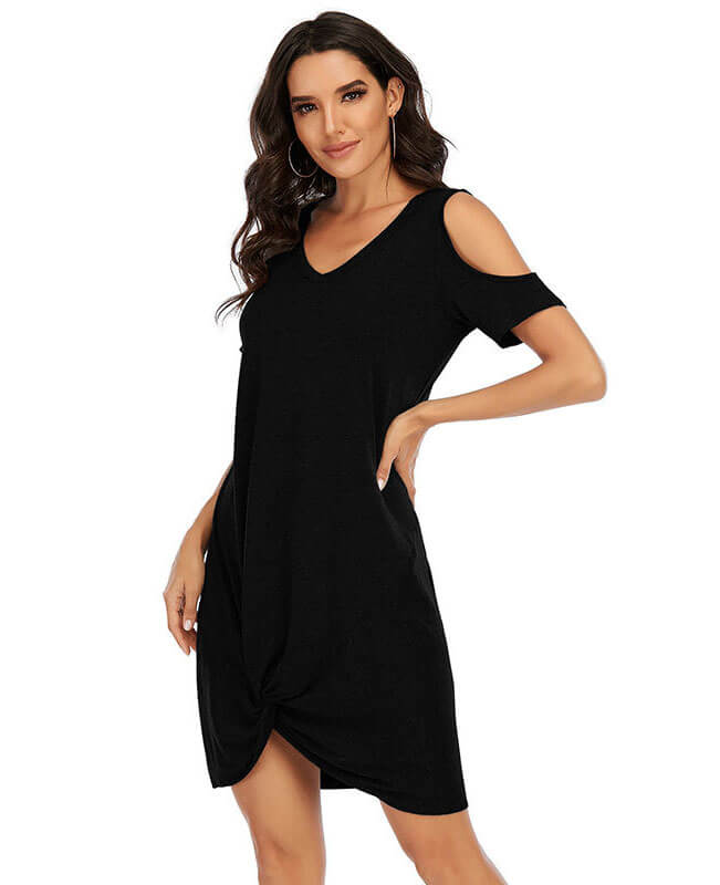 Cold shoulder 2025 t shirt dress