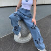 Vintage Style Loose Butterfly Pants Cowboy Trousers