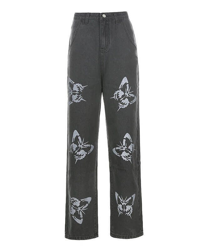 Vintage Style Loose Butterfly Pants Cowboy Trousers