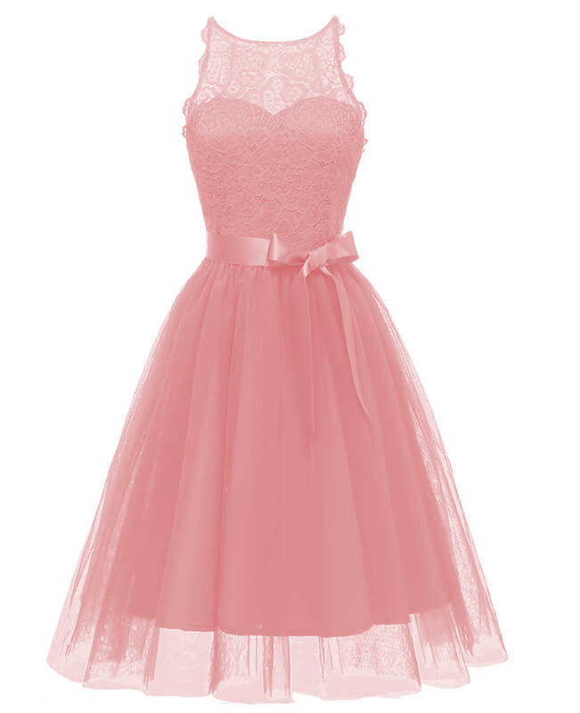 Women's A-line Lace Bridesmaid Dress