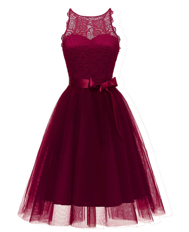 Women's A-line Lace Bridesmaid Dress