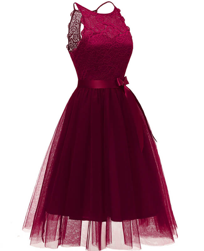 Women's A-line Lace Bridesmaid Dress