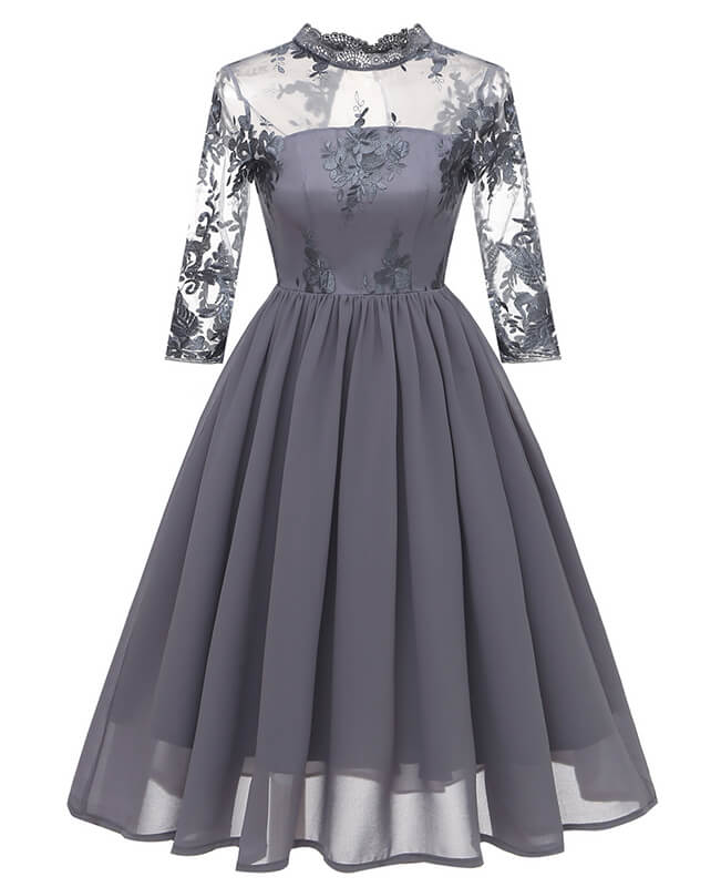 Lace Chiffon Vintage Cocktail Dresses