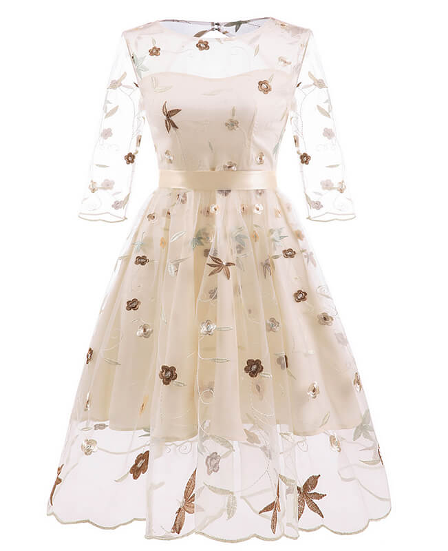 Floral Lace Princess Dresses for Women