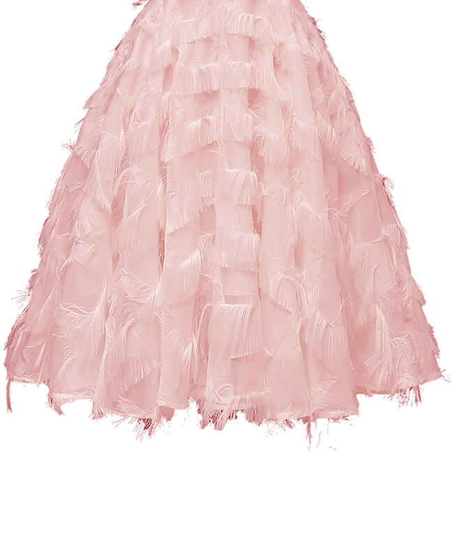 White Tassel Sleeveless Weding Dress