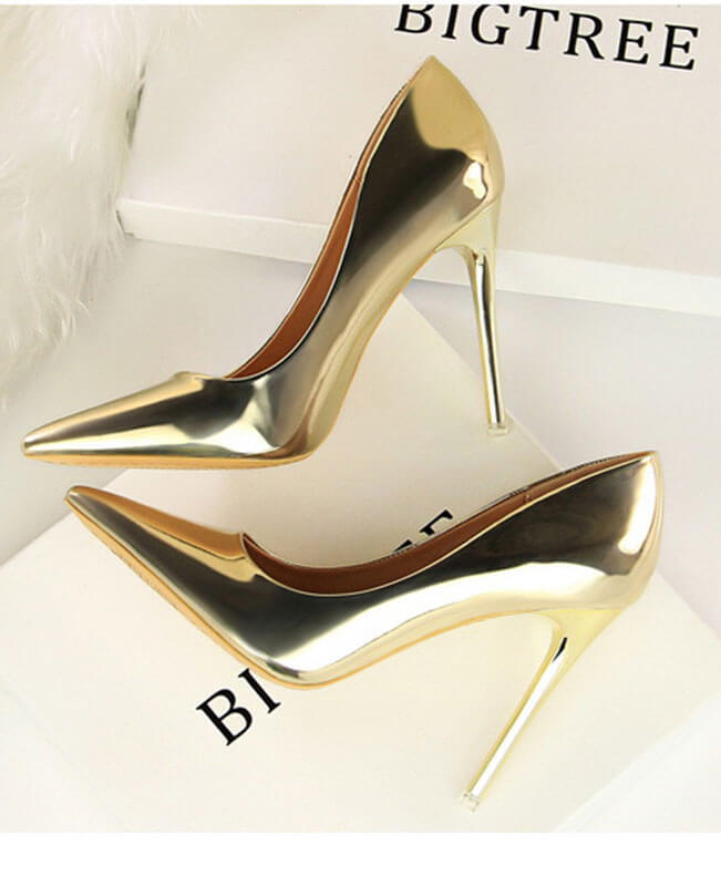 Sexy High Pumps Heels For Women Sparkly Closed Toe Heels
