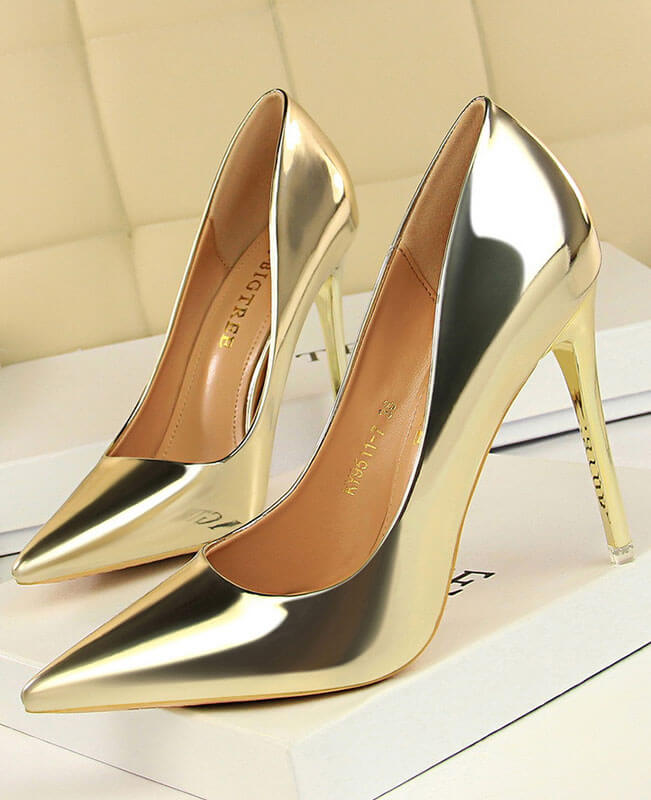 Sexy High Pumps Heels For Women Sparkly Closed Toe Heels