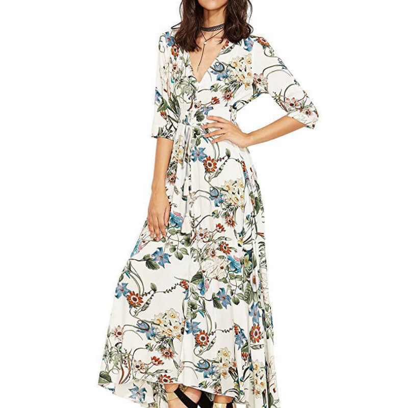Vintage Style Long Sleeve Bohemian Dress