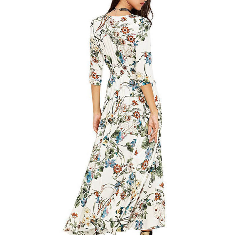 Vintage Style Long Sleeve Bohemian Dress