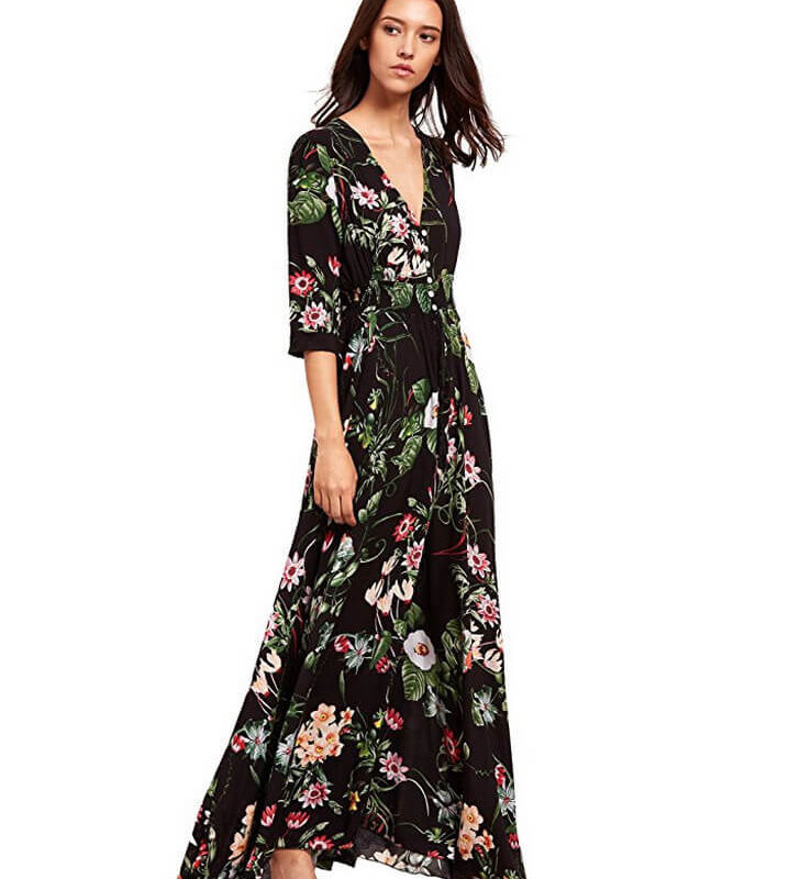 Vintage Style Long Sleeve Bohemian Dress