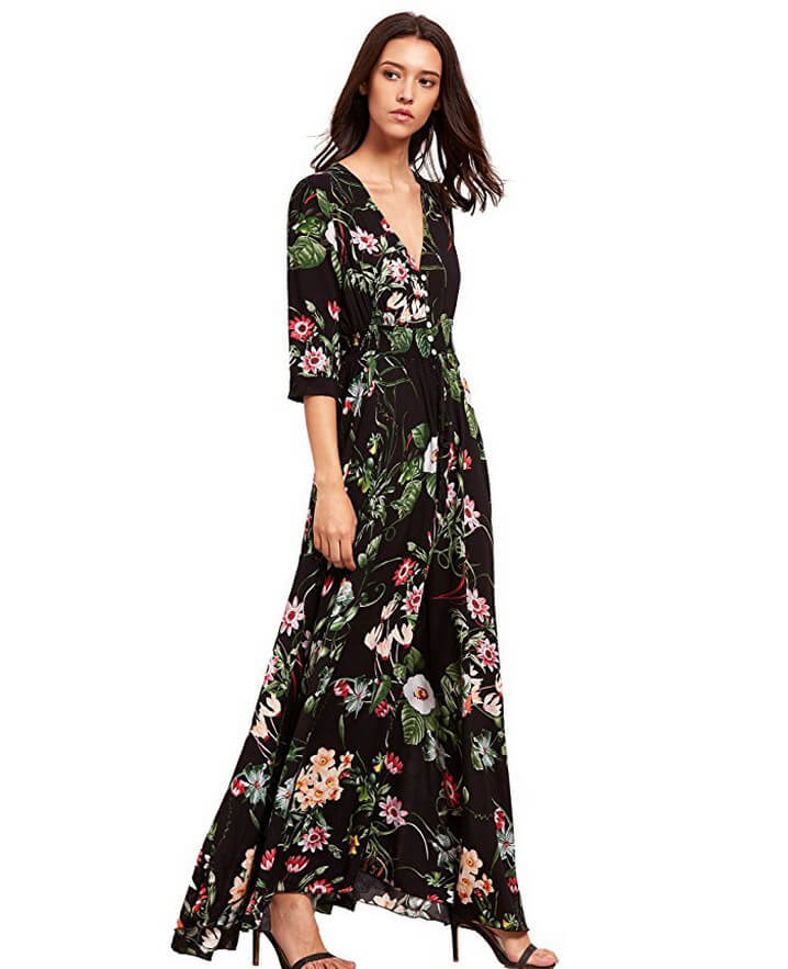 Vintage Style Long Sleeve Bohemian Dress
