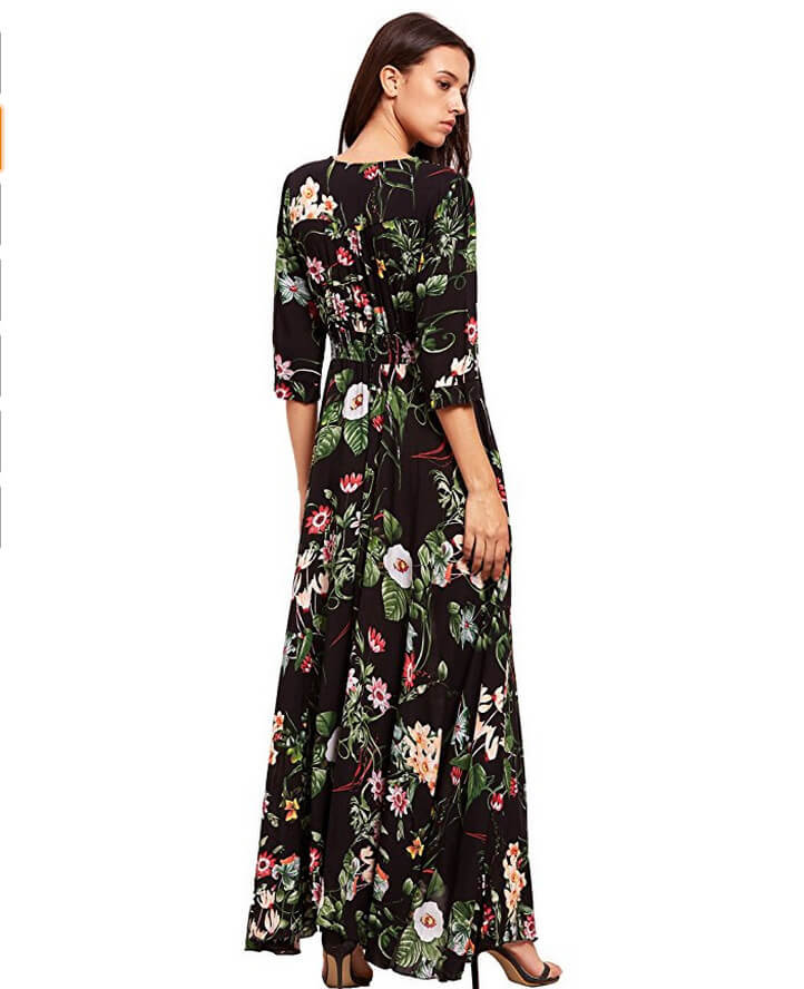 Vintage Style Long Sleeve Bohemian Dress
