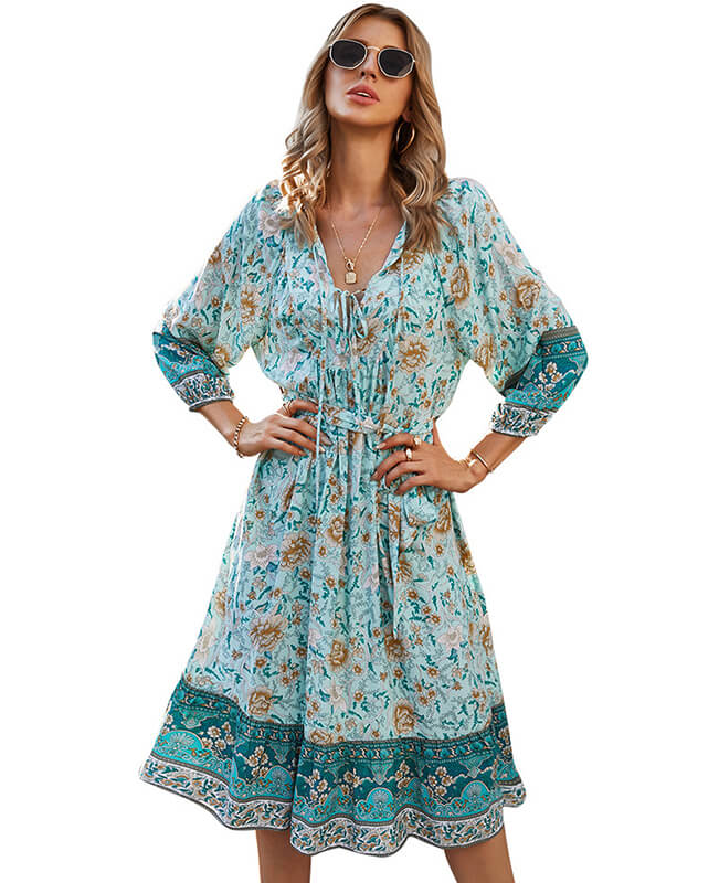 Floral Print Boho Dresses