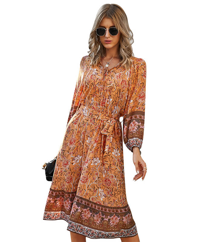 Floral Print Boho Dresses