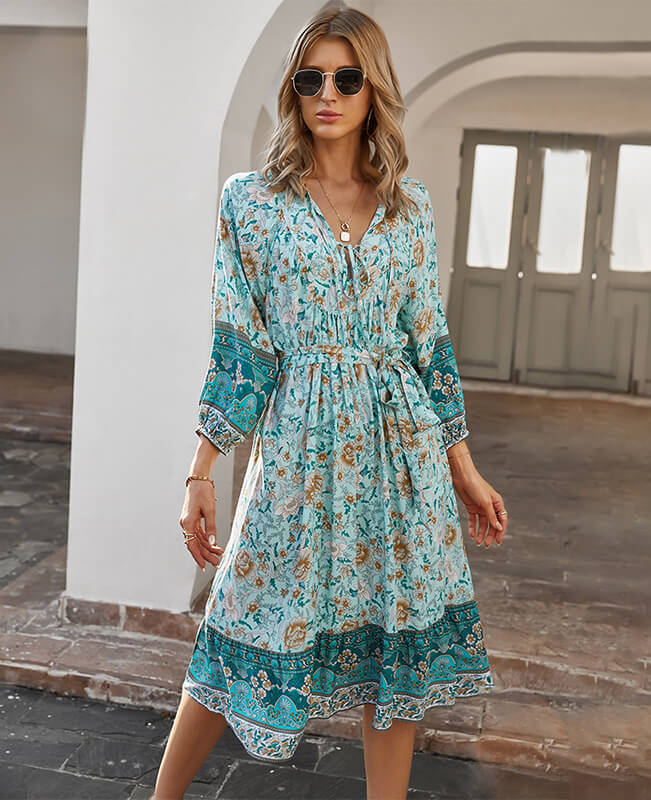 Floral Print Boho Dresses | Seamido