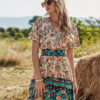 Bohemian Chic Dresses V Neck Vintage Floral Print Dresses