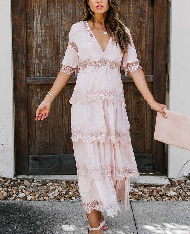 Loose Maxi Dress White Lace Dress For Women