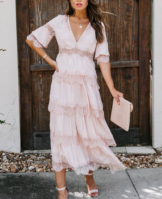 Loose Maxi Dress White Lace Dress For Women