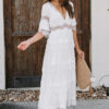 Loose Maxi Dress White Lace Dress For Women