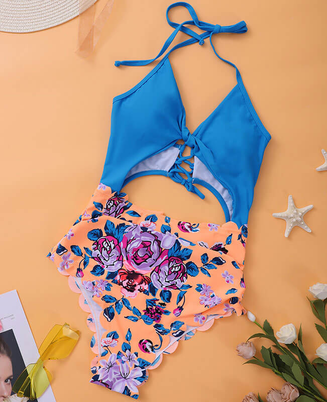 Halter Top Bikini Cute One Piece Bathing Suits