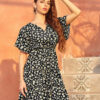 Women's Floral Print V-Neck Wrap Chiffon Casual Dresses