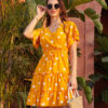 Floral Print Elegant Beach Dress