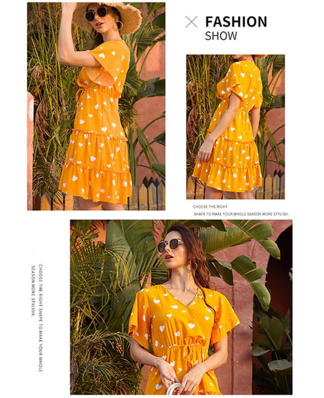 Floral Print Elegant Beach Dress