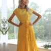 Wave Point Round Neck Short Sleeve Dress
