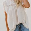 Chiffon Sleeveless Hollow Lace Vest Shirt