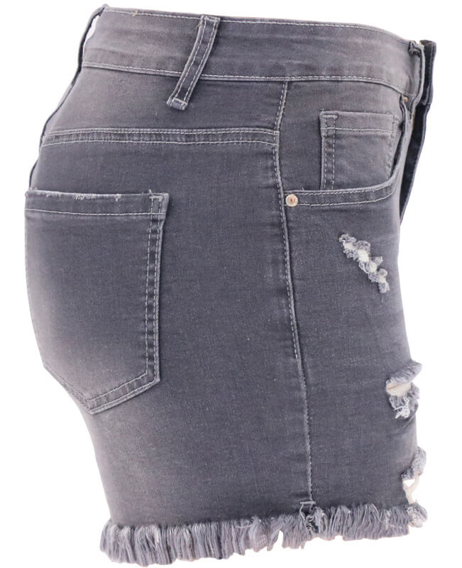 Casual Denim Shorts Frayed Raw Hem Ripped Jeans Shorts