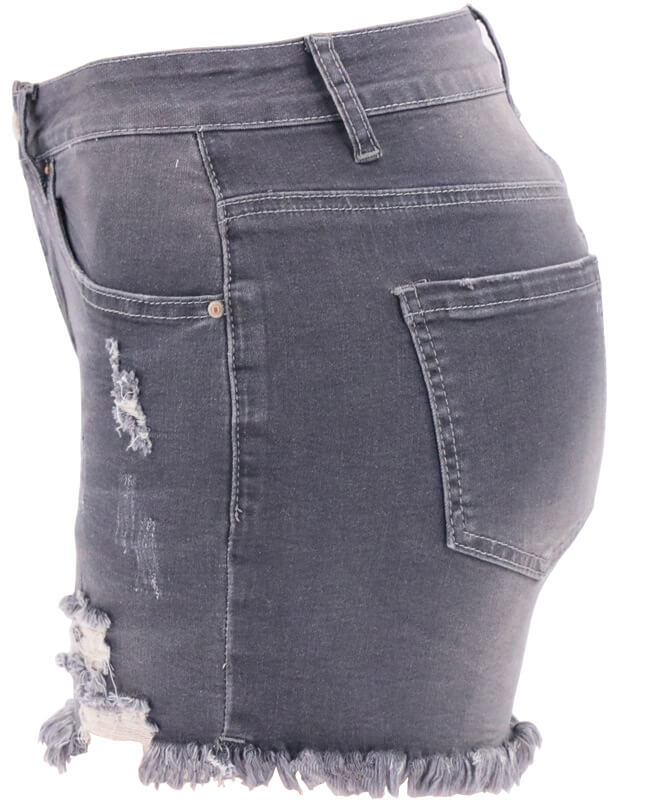 Casual Denim Shorts Frayed Raw Hem Ripped Jeans Shorts