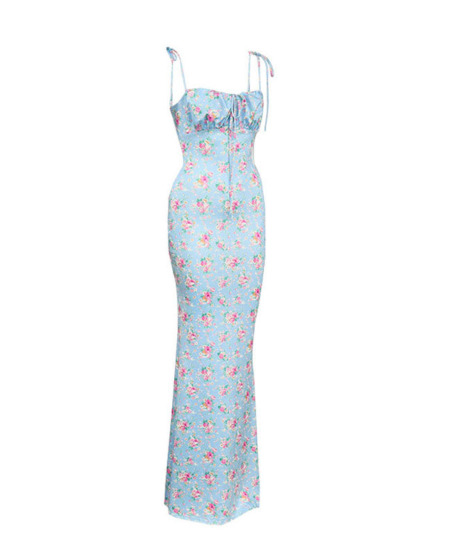 Sexy Floral Long Bandage Dress
