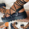 Women Straps Sandals Wedge Platform Roman Height Increasing Shoes