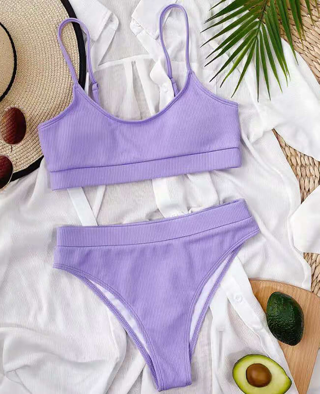Women's Bikini Triangle Sexy Solid Two Piece Bathing Suit