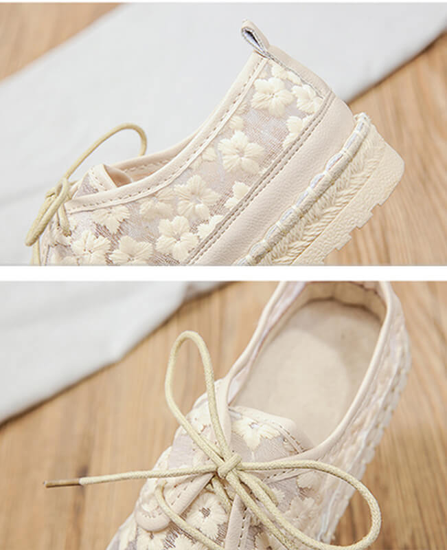 Womens Shoe Lace Breathable Flat