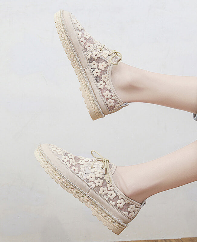 Womens Shoe Lace Breathable Flat