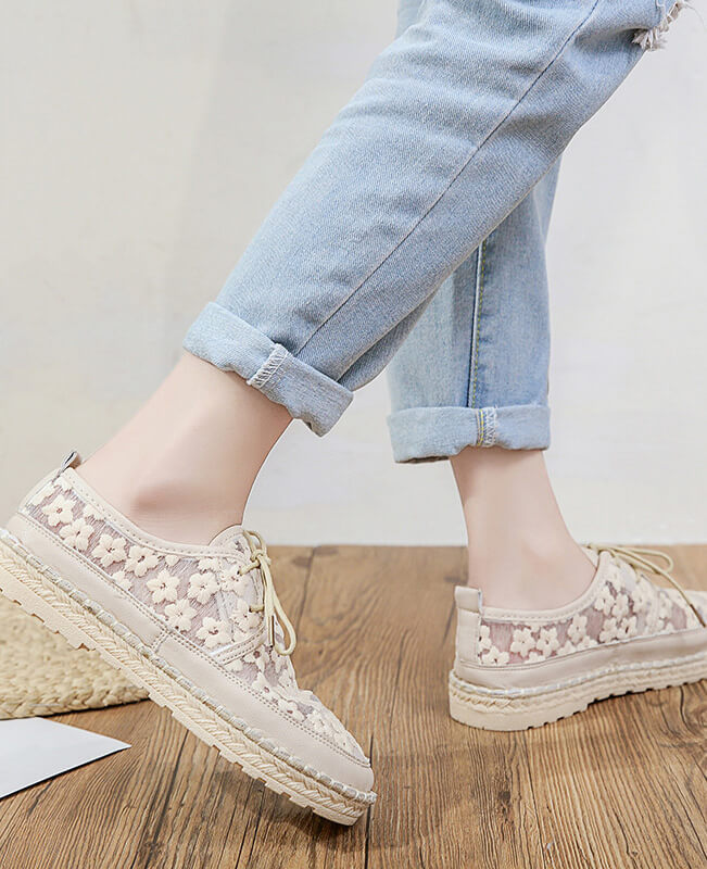 Womens Shoe Lace Breathable Flat