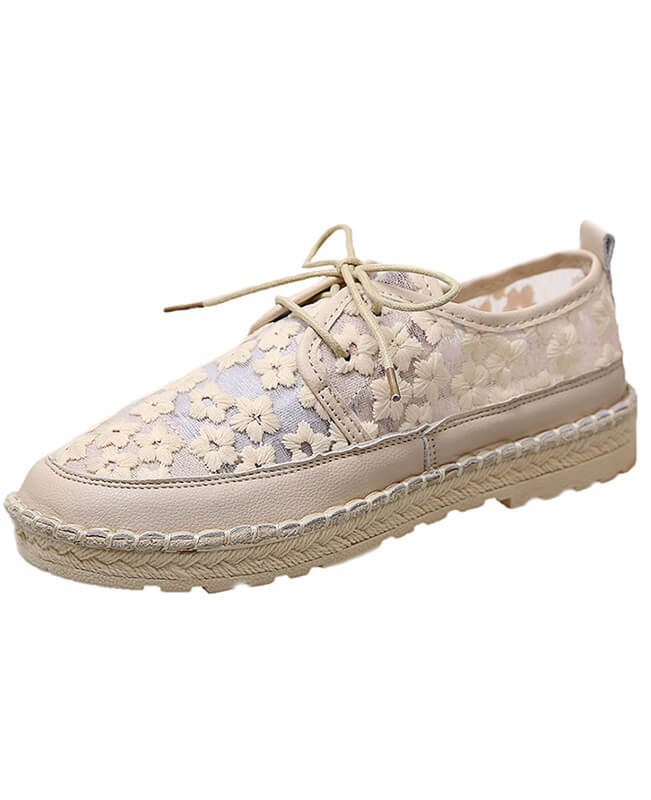 Womens Shoe Lace Breathable Flat