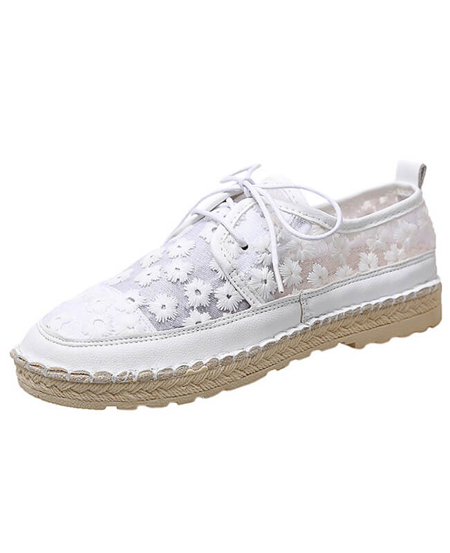 Womens Shoe Lace Breathable Flat