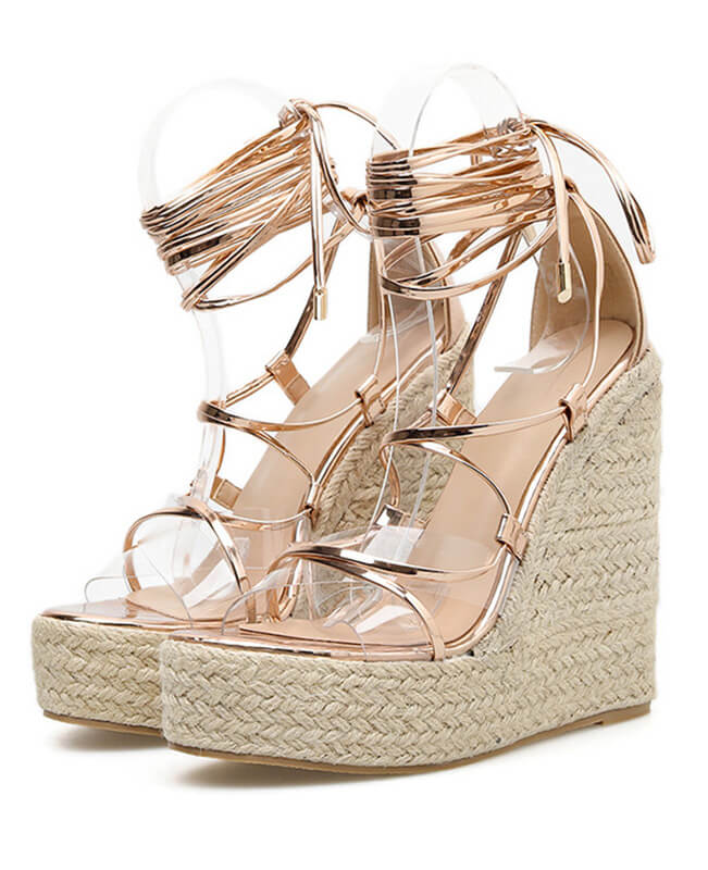 Women Lace-up Peep toe High Heels Sandals