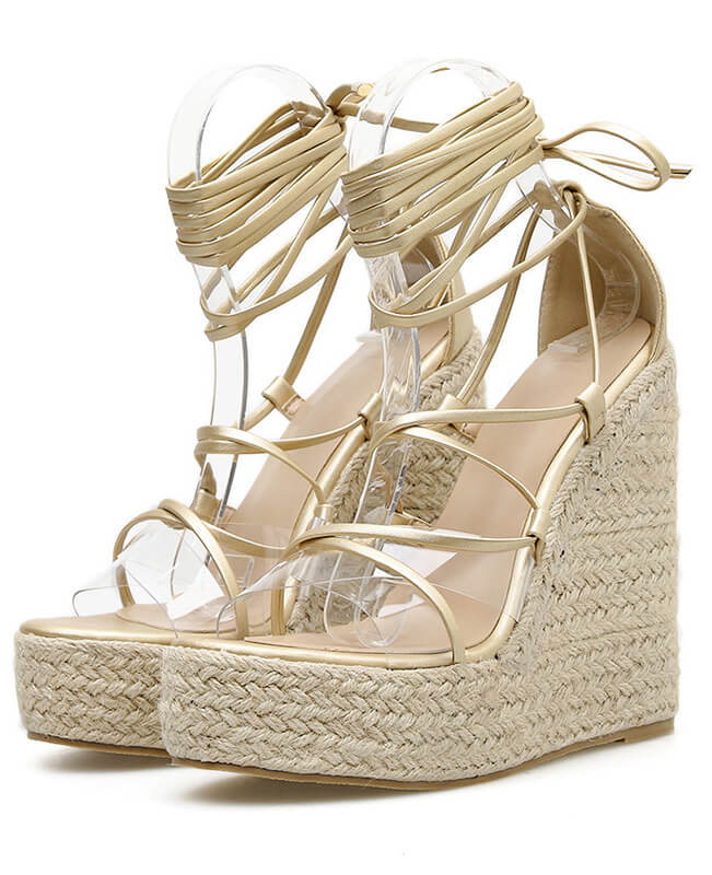 Women Lace-up Peep toe High Heels Sandals