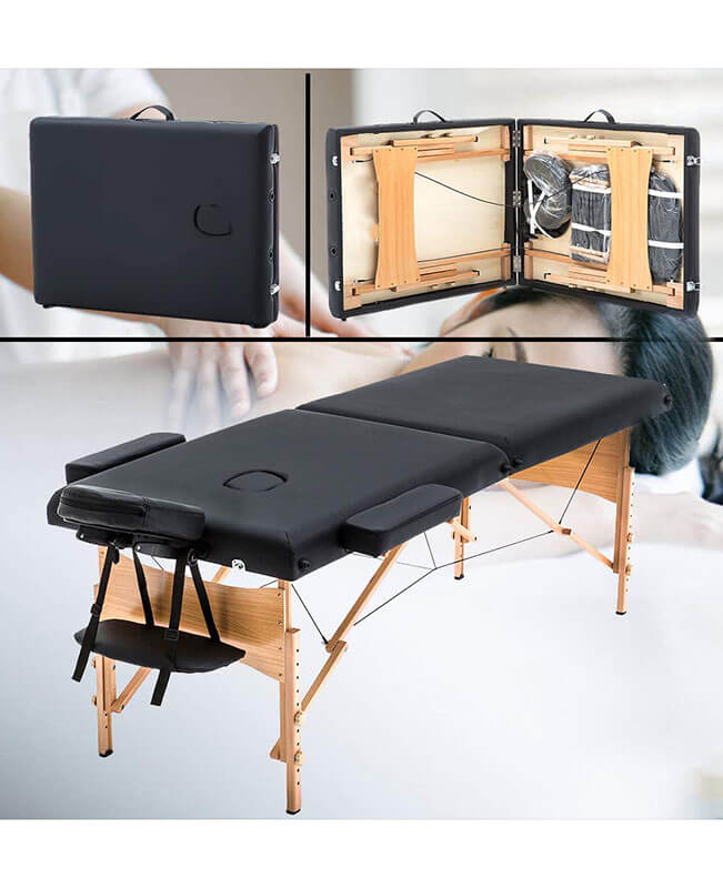 Portable Massage Table Spa Bed 2 Folding Massage Table with Carry Case