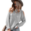 Off the Shoulder Women Cable Knit Sweater
