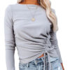 Basic Stretchy Casual Sweater Drawstring Sweater