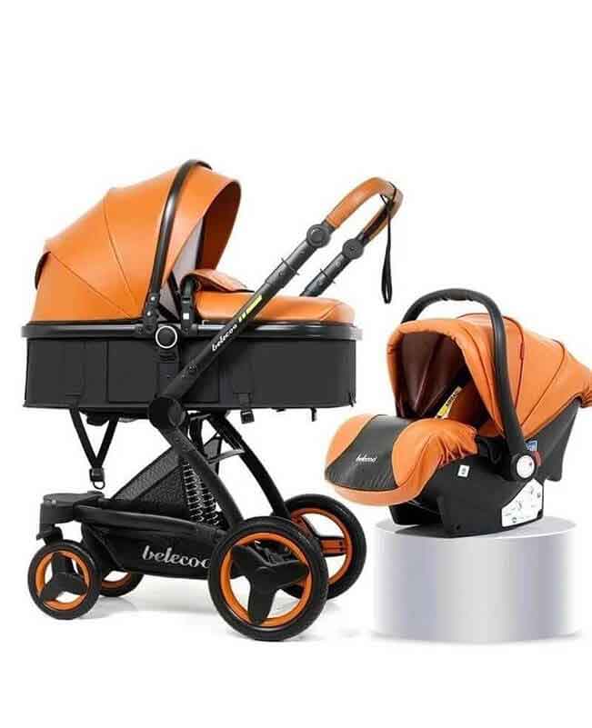 Luxury Baby Stroller 3 in 1 Bassinet Stroller with Carrier