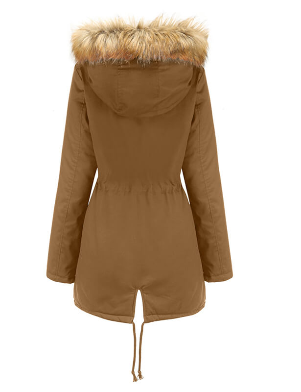 Womens Hooded Warm Winter Thicken Fleece Long Coats