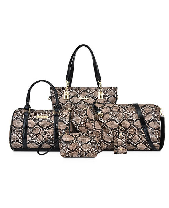 6-piece printed handbags